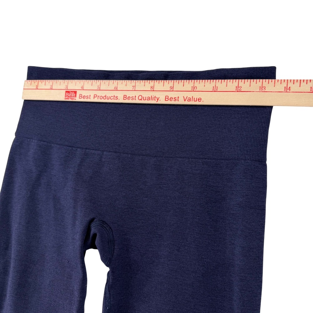 Lululemon Ebb To Street Crop Leggings Ruched Seamless Womens 6 Navy Blue Gym - Picture 2 of 7